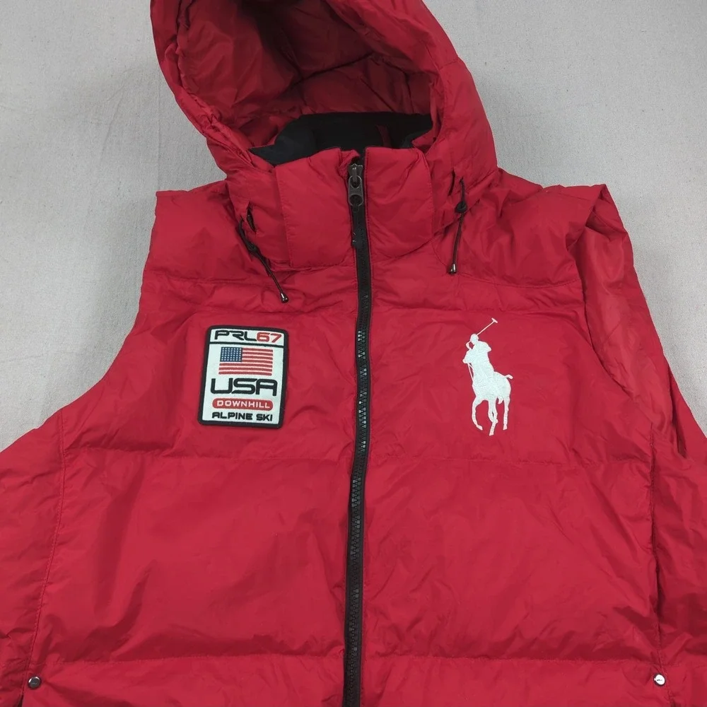 Polo Ralph Lauren Puffer Vest Mens 3XLT Red Down  PRL67 Downhill Alpine Ski